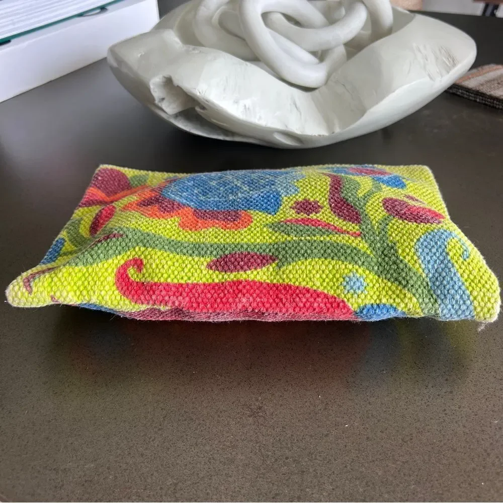 Multicolor Floral Embroidered Zipper Pouch
